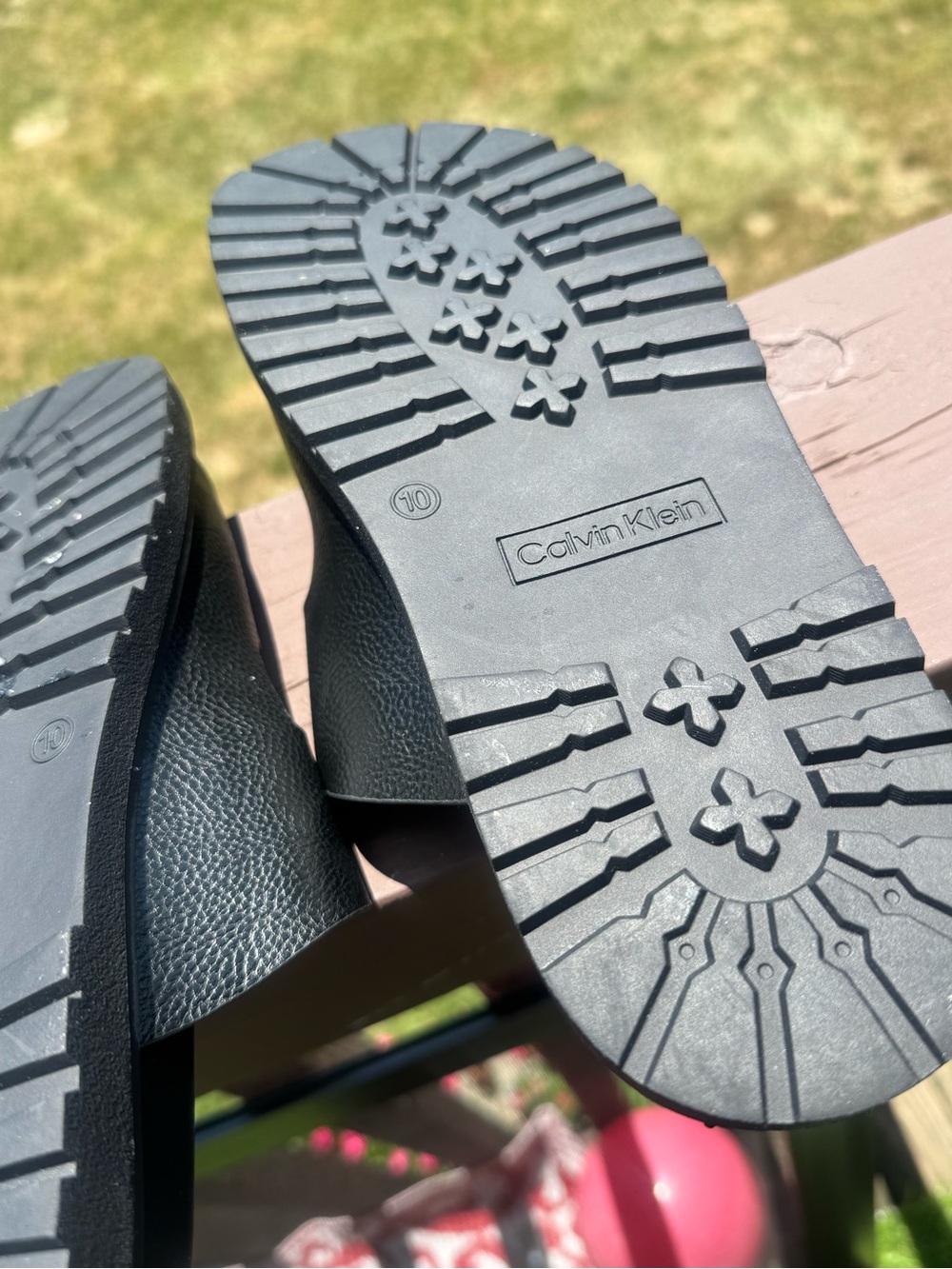 Calvin Klein Black Rubber Slide Sandals